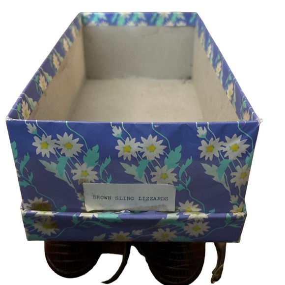 Vintage Lizard Leather Brown Sling Back Heels MCM Size:7.5 Town and Country - Picture 6 of 6